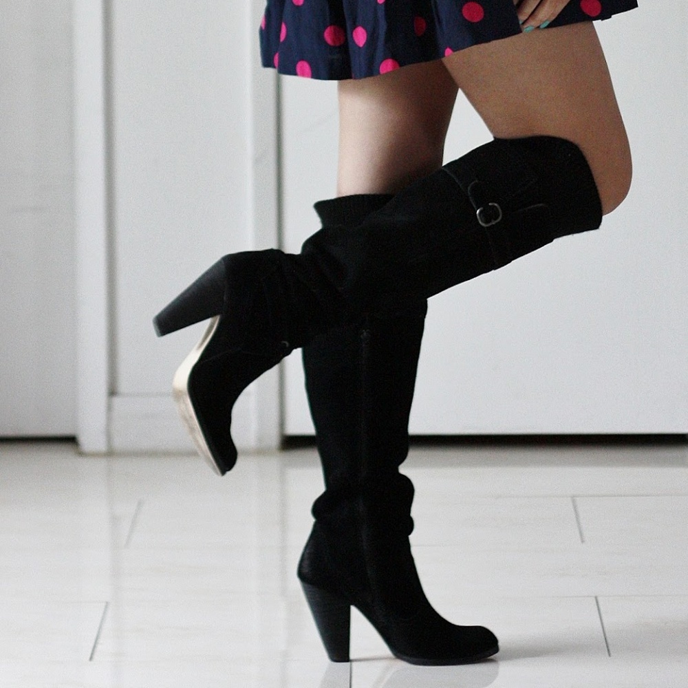 Seychelles Folklore knee high suede black boots
